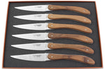 Coffret de 6 couteaux de table Laguiole en Aubrac L'Ecir manches en noyer