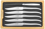 Coffret de 6 couteaux de table Laguiole en Aubrac tout inox manches mats