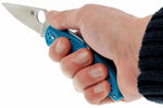 Couteau pliant Spyderco Delica 4 C11FPBL en nylon/fibre de verre bleu 10,8cm