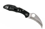 Couteau pliant Spyderco Tasman Salt 2 C106SBK2 dentelé manche nylon/fibre de verre noir 10,8cm