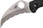 Couteau pliant Spyderco Tasman Salt 2 C106SBK2 dentelé manche nylon/fibre de verre noir 10,8cm