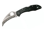 Couteau pliant Spyderco Tasman Salt 2 C106SBK2 dentelé manche nylon/fibre de verre noir 10,8cm