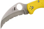 Couteau pliant Spyderco Tasman Salt 2 C106SYL2 dentelé manche nylon/fibre de verre jaune 10,8cm