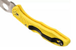 Couteau pliant Spyderco Tasman Salt 2 C106SYL2 dentelé manche nylon/fibre de verre jaune 10,8cm