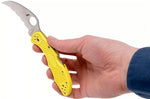 Couteau pliant Spyderco Tasman Salt 2 C106SYL2 dentelé manche nylon/fibre de verre jaune 10,8cm