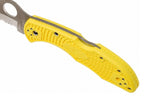 Couteau pliant Spyderco Tasman Salt 2 C106SYL2 dentelé manche nylon/fibre de verre jaune 10,8cm