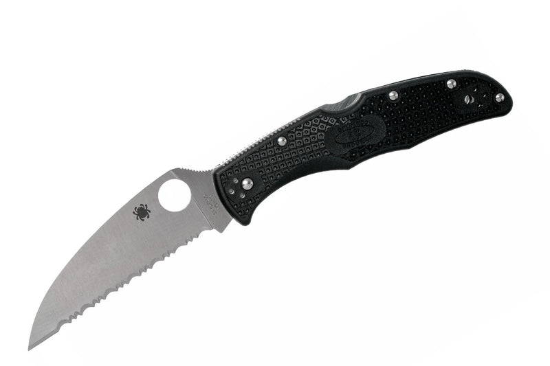 Couteau pliant Spyderco Endura 4 C10FSWCBK Wharncliffe denté nylon/fibre de verre noir 12,6cm
