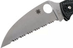 Couteau pliant Spyderco Endura 4 C10FSWCBK Wharncliffe denté nylon/fibre de verre noir 12,6cm