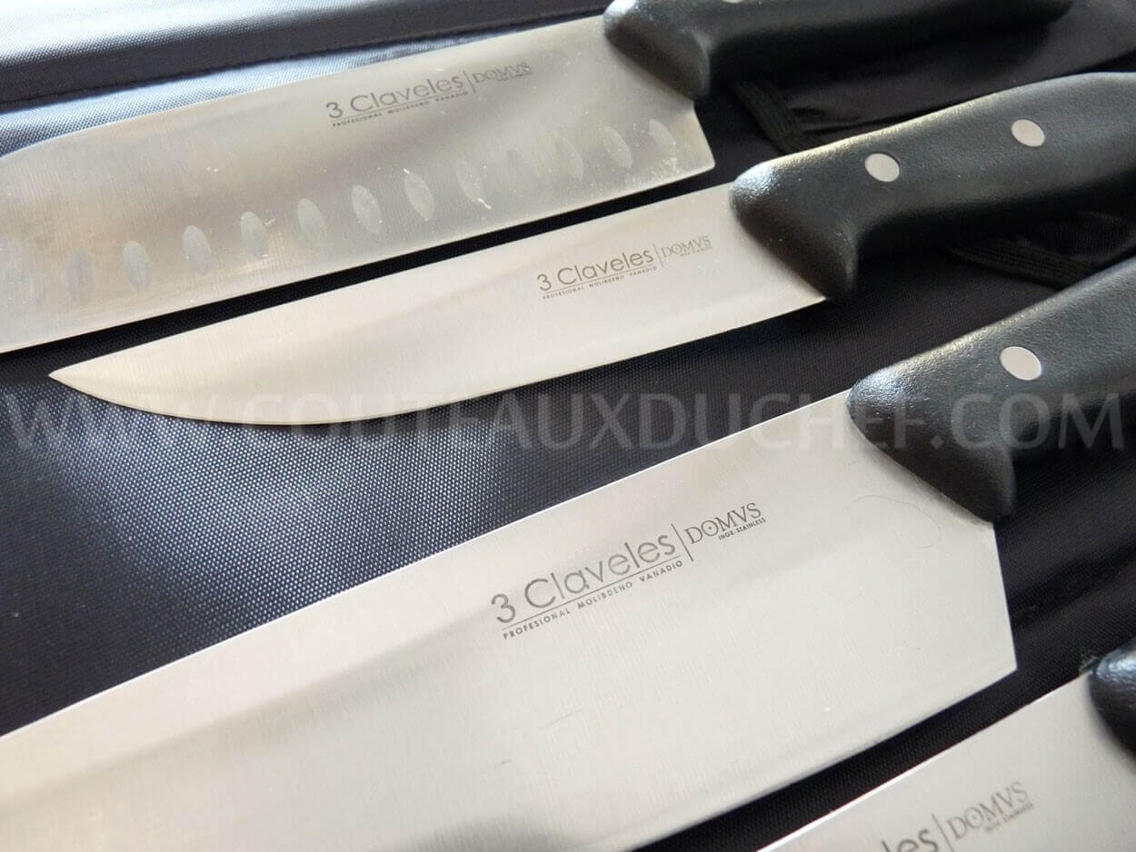 Malette de 9 couteaux DOMVS pour cuisiniers + fusil 3 Claveles