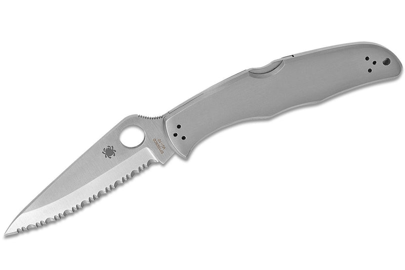 Couteau pliant Spyderco Endura 4 C10S dentelé manche inox 12,5cm