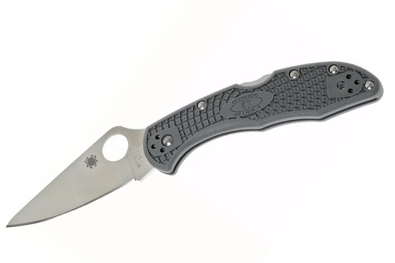 Couteau pliant Spyderco Delica 4 C11FPGY en nylon/fibre de verre gris 10,8cm