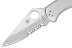 Couteau pliant Spyderco Delica 4 C11PS lame semi-dentée manche inox 10,7cm