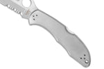 Couteau pliant Spyderco Delica 4 C11PS lame semi-dentée manche inox 10,7cm