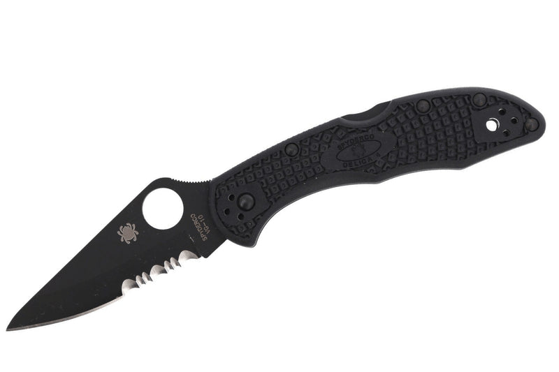 Couteau pliant Spyderco Delica 4 C11PSBBK semi denté manche nylon/fibre de verre noir 10,8cm