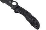 Couteau pliant Spyderco Delica 4 C11PSBBK semi denté manche nylon/fibre de verre noir 10,8cm