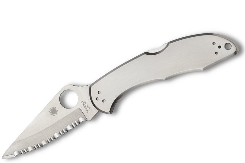 Couteau pliant Spyderco Delica 4 C11S manche inox 10,7cm