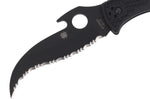 Couteau pliant Spyderco Matriarch 2 Wave C12SBBK2W lame noire manche en nylon/fibre de verre 12,6cm