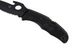Couteau pliant Spyderco Matriarch 2 Wave C12SBBK2W lame noire manche en nylon/fibre de verre 12,6cm