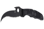 Couteau pliant Spyderco Matriarch 2 Wave C12SBBK2W lame noire manche en nylon/fibre de verre 12,6cm