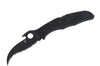 Couteau pliant Spyderco Matriarch 2 Wave C12SBBK2W lame noire manche en nylon/fibre de verre 12,6cm