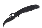 Couteau pliant Spyderco Matriarch 2 Wave C12SBBK2W lame noire manche en nylon/fibre de verre 12,6cm