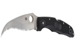 Couteau pliant Spyderco Matriarch 2 C12SBK2 denté manche en nylon/fibre de verre noir 12,6cm
