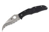 Couteau pliant Spyderco Matriarch 2 C12SBK2 denté manche en nylon/fibre de verre noir 12,6cm