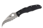 Couteau pliant Spyderco Matriarch 2 C12SBK2 denté manche en nylon/fibre de verre noir 12,6cm