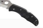 Couteau pliant Spyderco Matriarch 2 C12SBK2 denté manche en nylon/fibre de verre noir 12,6cm