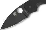 Couteau pliant Spyderco Efficient C216GPSBBK manche en G10 lame semi dentée noire 10,4cm
