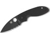 Couteau pliant Spyderco Efficient C216GPSBBK manche en G10 lame semi dentée noire 10,4cm