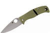 Couteau pliant Spyderco Caribbean Leaf C217GP manche en G10 noir à rayures jaunes 12,3cm
