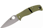Couteau pliant Spyderco Caribbean Leaf C217GP manche en G10 noir à rayures jaunes 12,3cm