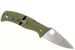 Couteau pliant Spyderco Caribbean Leaf C217GP manche en G10 noir à rayures jaunes 12,3cm