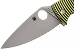 Couteau pliant Spyderco Caribbean Leaf C217GP manche en G10 noir à rayures jaunes 12,3cm