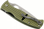 Couteau pliant Spyderco Caribbean Leaf C217GP manche en G10 noir à rayures jaunes 12,3cm