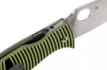 Couteau pliant Spyderco Caribbean Leaf C217GP manche en G10 noir à rayures jaunes 12,3cm