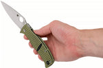 Couteau pliant Spyderco Caribbean Leaf C217GP manche en G10 noir à rayures jaunes 12,3cm