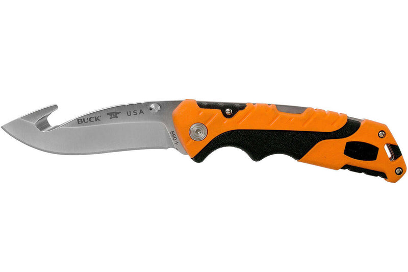 Couteau pliant BUCK PURSUIT PRO GUTHOOK LARGE 0660ORG manche nylon/fibres de verre 12,6cm + Étui