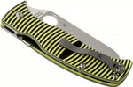 Couteau pliant Spdyerco Caribbean Sheepfoot C217GPSF manche en G10 à rayures noires et jaunes 12,3cm