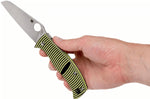 Couteau pliant Spdyerco Caribbean Sheepfoot C217GPSF manche en G10 à rayures noires et jaunes 12,3cm