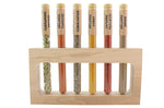 Coffret 6 épices en tube Le Monde en Tube Saveurs indiennes + support bois