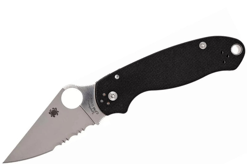 Couteau pliant Spyderco Para 3 C223GPS lame semi-dentée manche en G10 10,9cm