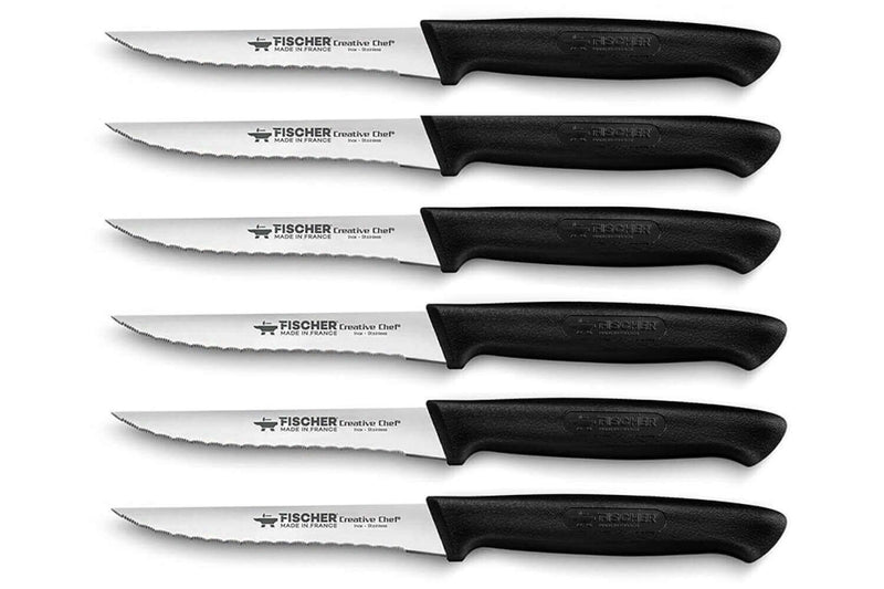 Boite de 6 couteaux à steak Fischer 100% français lames dentelées
