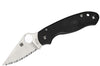 Couteau pliant Spyderco Para 3 C223SBK lame dentée manche en nylon/fibre de verre 10,9cm