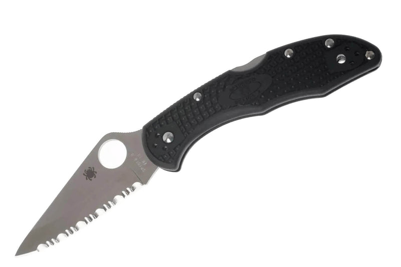 Couteau pliant Spyderco Delica 4 C11SBK denté manche nylon/fibre de verre noir 10,8cm