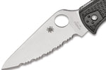 Couteau pliant Spyderco Endela lame dentée C243SBK manche en nylon/fibre de verre noir 11,9cm