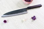 Couteau de chef japonais artisanal Nishida Shirogami 24cm