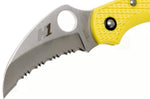 Couteau pliant Spyderco Dragonfly 2 Salt Hawkbill C28SYL2HB manche en nylon/fibre de verre jaune 8,5cm