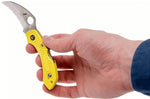 Couteau pliant Spyderco Dragonfly 2 Salt Hawkbill C28SYL2HB manche en nylon/fibre de verre jaune 8,5cm